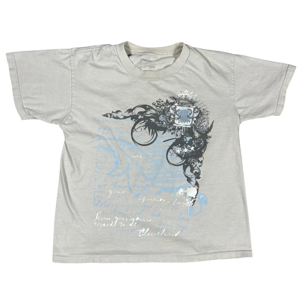 y2k 2000s Machine affliction style tshirt mens XS/S emo grunge goth skater indie
